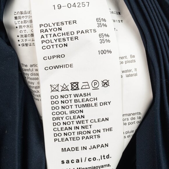 Sacai Black & Navy Pinstripe Docking Pleated Skirt - Picture 10 of 14